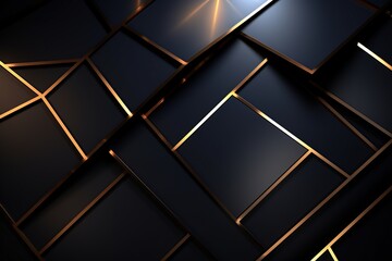 Obraz premium Abstract geometric background with gold accents.