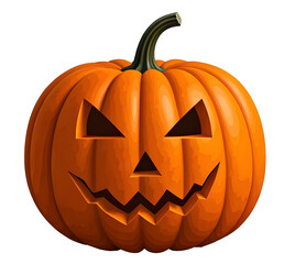 A close up Halloween pumpkin, transparent background