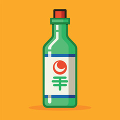 Fototapeta premium Soju Bottle Vector Design Illustration