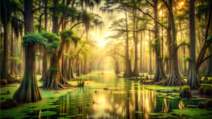retro swamp background