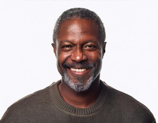Obraz premium Man happy portrait guy cheerful adult male person mature face african black confidence smile