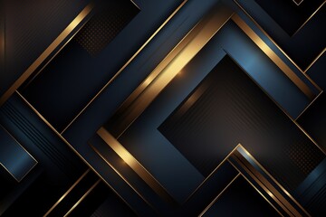Obraz premium Abstract geometric background with navy blue and golden stripes.