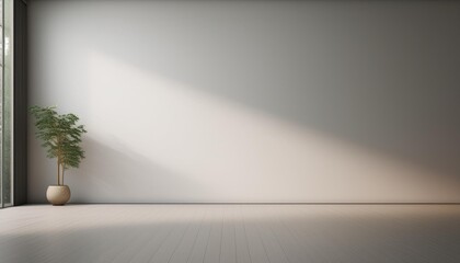 Obraz premium minimal background shape wall light interior indoor modern floor design room mockup. Generative AI.
