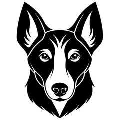 Dog head art vector illustration