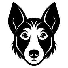 Dog head art vector illustration