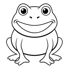 Draw a smiling toad colouring page art vector illustration