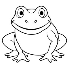 Draw a smiling toad colouring page art vector illustration