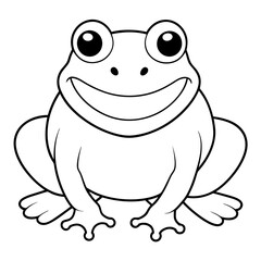 Draw a smiling toad colouring page art vector illustration