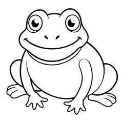 Draw a smiling toad colouring page art vector illustration