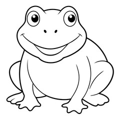 Fototapeta premium Draw a smiling toad colouring page art vector illustration