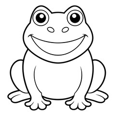 Draw a smiling toad colouring page art vector illustration