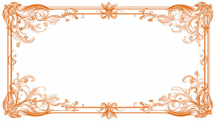 Elegant Orange Floral Decorative Frame