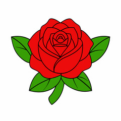 A rose art vector illustration