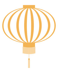 Traditional Chinese lantern, palace lantern illustration. Isolated vector element. Line art style design. Festive holiday clip art. Mid Autumn Festival, Lunar New Year card, banner, poster, decor