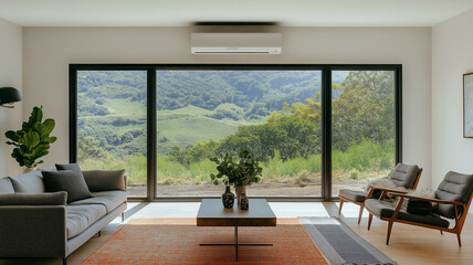 Obraz premium Modern Living Room with Scenic View