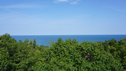 Naklejka premium Breathtaking Lake Michigan Views from Schlitz Audubon’s Lookout