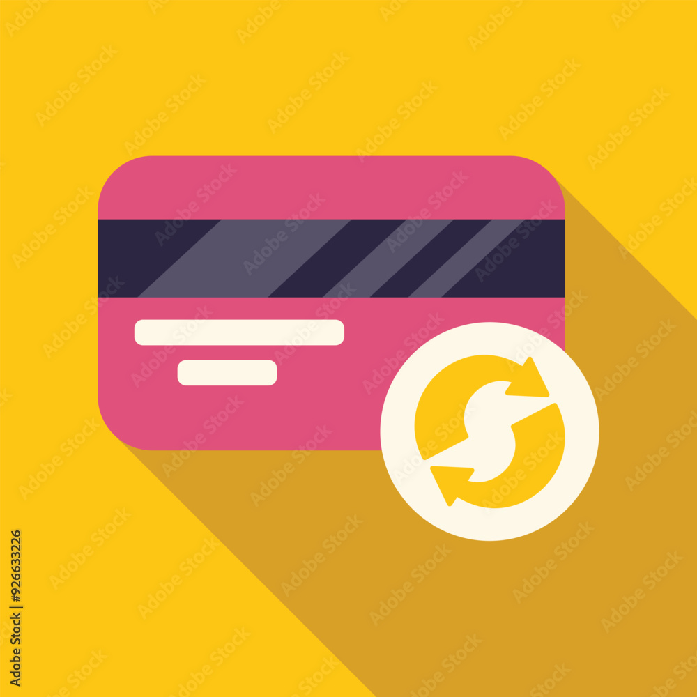 Poster credit card is showing a recurring payment system with a reload icon