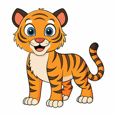 A cute tiger, art vector illustration
