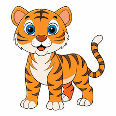 A cute tiger, art vector illustration