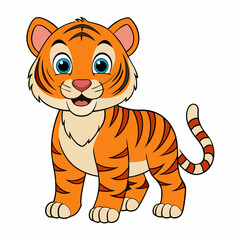 A cute tiger, art vector illustration