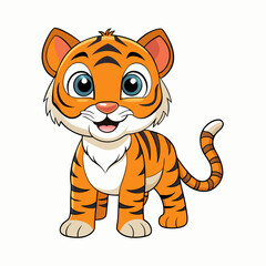 A cute tiger, art vector illustration