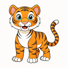 A cute tiger, art vector illustration