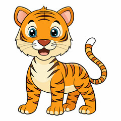 A cute tiger, art vector illustration