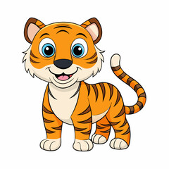 A cute tiger, art vector illustration