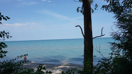 Obraz premium Breathtaking Lake Michigan Views from Schlitz Audubon’s Lookout