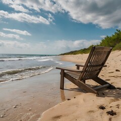 Beautiful landscape on a beach as well as superb&nbsp;chair