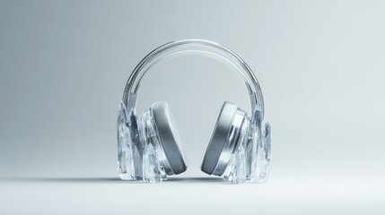 A crystal headphone speaker, artistically placed in the center on a plain white background.