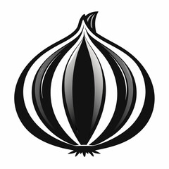 Onion with solid art vector illustration