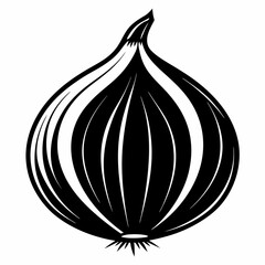 Onion with solid art vector illustration