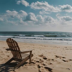 Beautiful landscape on a beach as well as superb&nbsp;chair