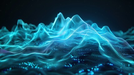 Abstract Blue Digital Landscape Background