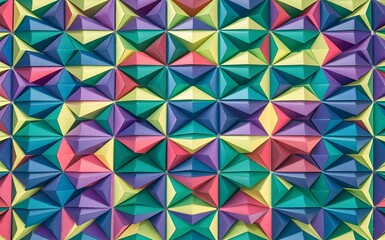 Intricate Geometric Mosaic Tiles in Vibrant Colors  Stunning Design Element