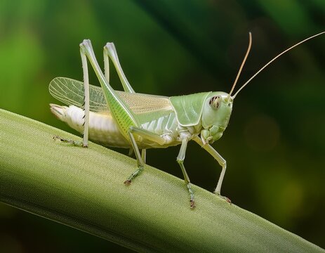 White isolated animal bug grasshopper cricket green nature macro wildlife background insect wild