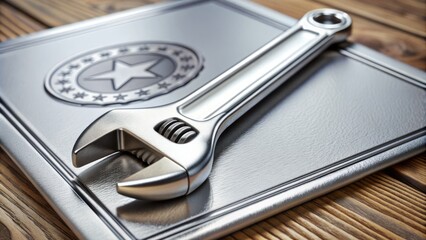 A shiny silver wrench lies on a certificate with a lifetime warranty stamp, symbolizing permanent protection and assurance for durable tools and equipment.