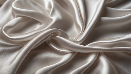 Fototapeta premium Flowing white silk fabric with smooth, soft folds