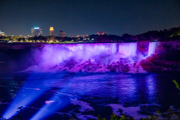 Niagara Falls night colors from the canadian side, Ontario