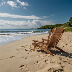 Beautiful landscape on a beach as well as superb&nbsp;chair