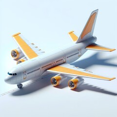 3D Render of Red Airplane Model isolated on a white background