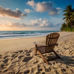 Beautiful landscape on a beach as well as superb&nbsp;chair