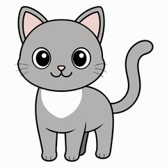 Obraz premium Minimalist image of a cute cat art vector illustration