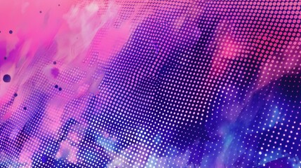 Fototapeta premium Abstract halftone dot texture background, vibrant pink and purple gradient wallpaper, modern digital pattern backdrop