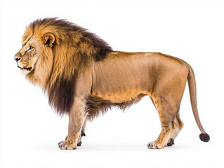 Obraz premium Side View Of A Full-body Lion Walking, Isolated On A White Background