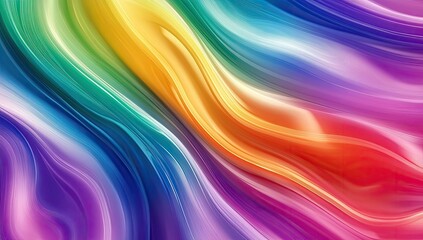 Abstract rainbow curved lines background.