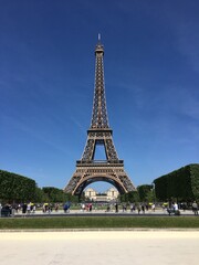 eiffel tower on a summer day 