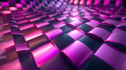 Obraz premium Comic-style background with purple and pink checkered pattern, adding a nostalgic vibe.