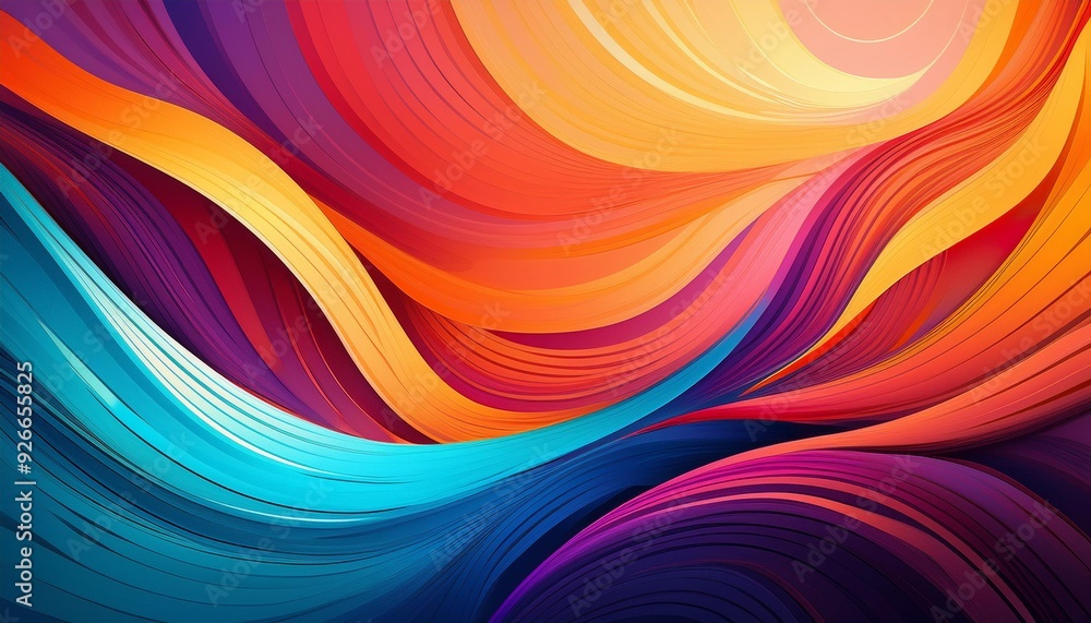 Poster abstract background with vibrant colors and smooth lines